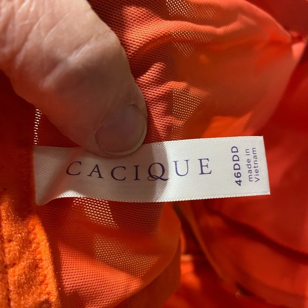 Cacique Lightly Lined French Balconette Floral Lace Bra  46DDD (PQ)